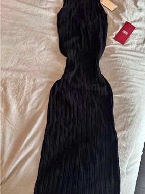 Kith Black Ribbed Knit Maxi Dress